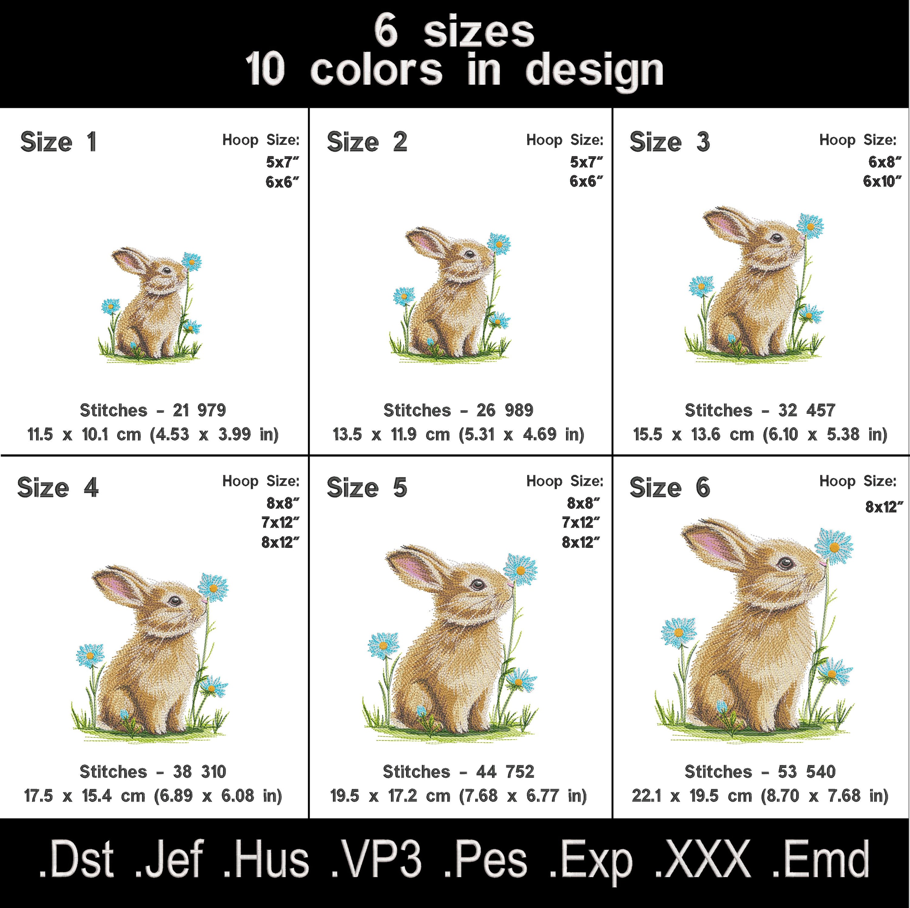Bunny Embroidery Bundle – 12 Designs
