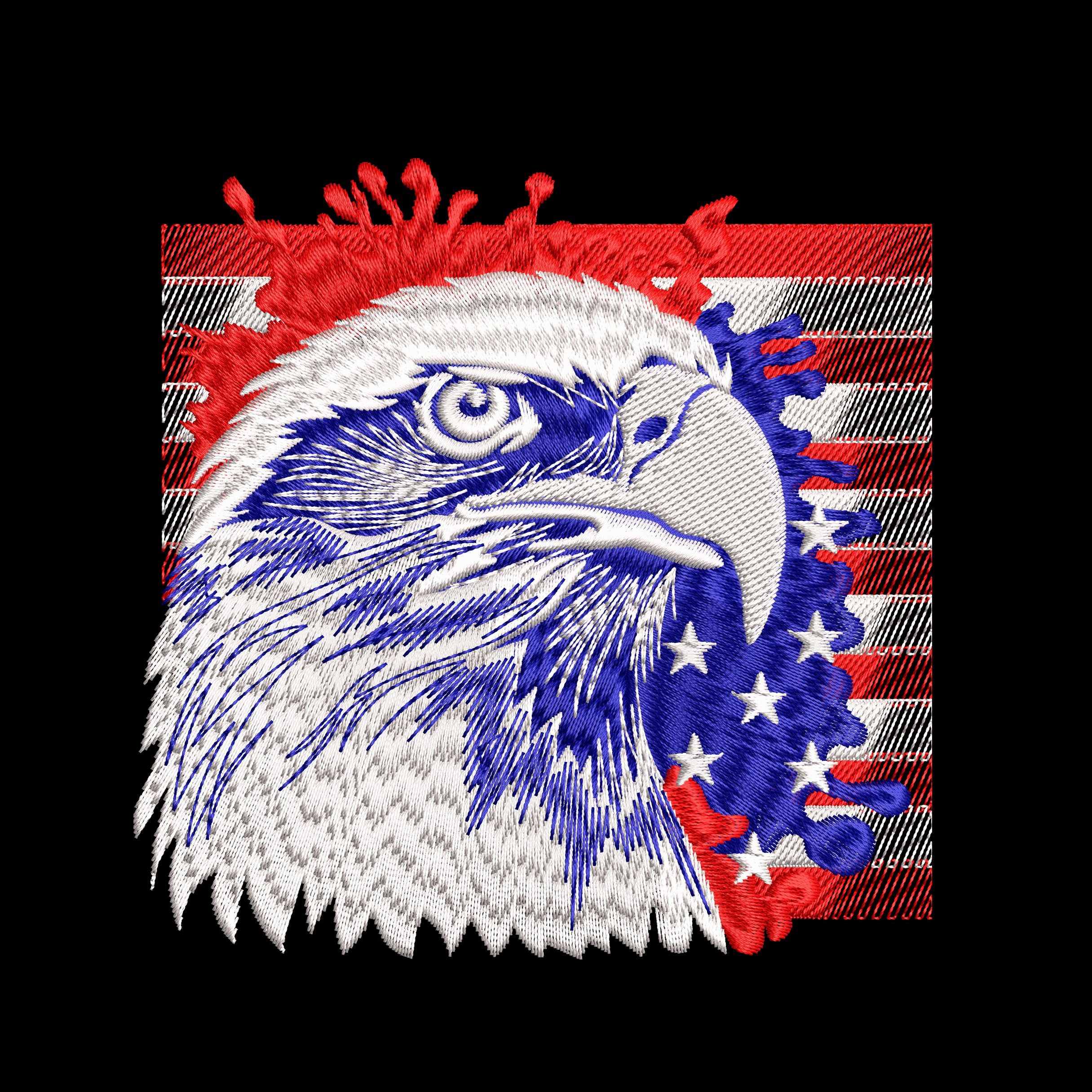 American Eagle Machine embroidery designs, USA flag embroidery machine files, Instant download