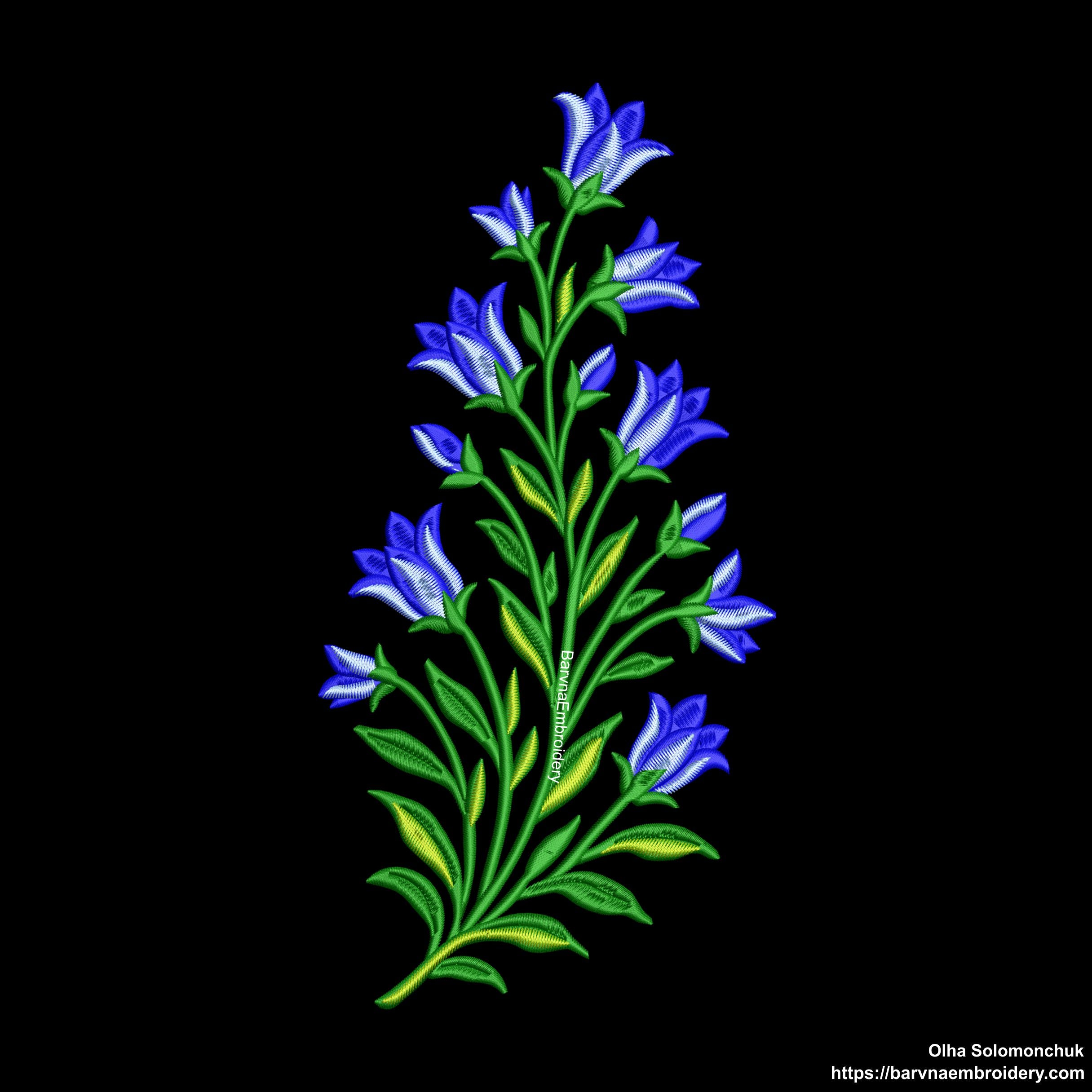 Bellflower Machine Embroidery Design, Flowers Embroidery File, Instant Download