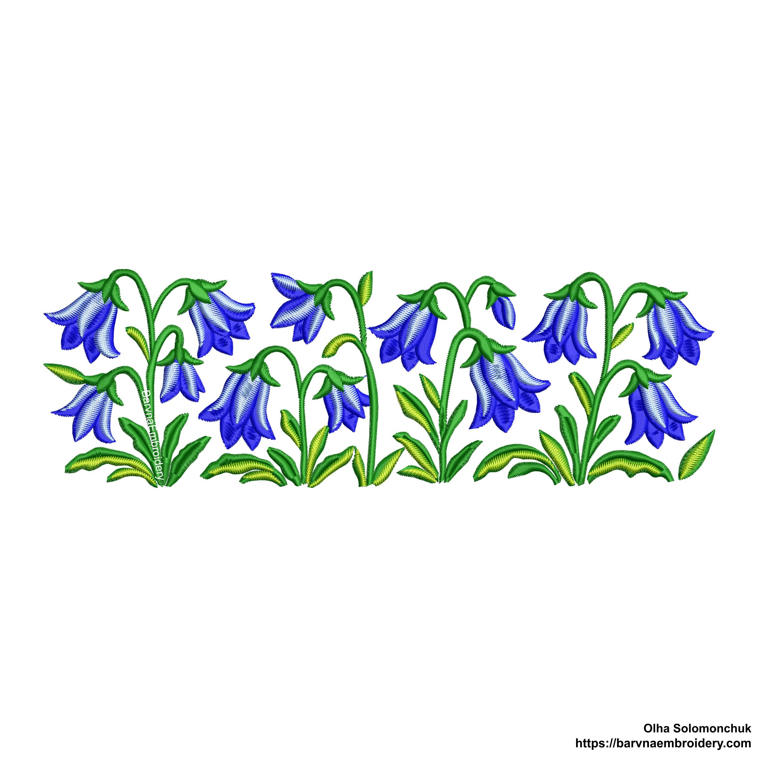 Bellflower Border Machine Embroidery Design