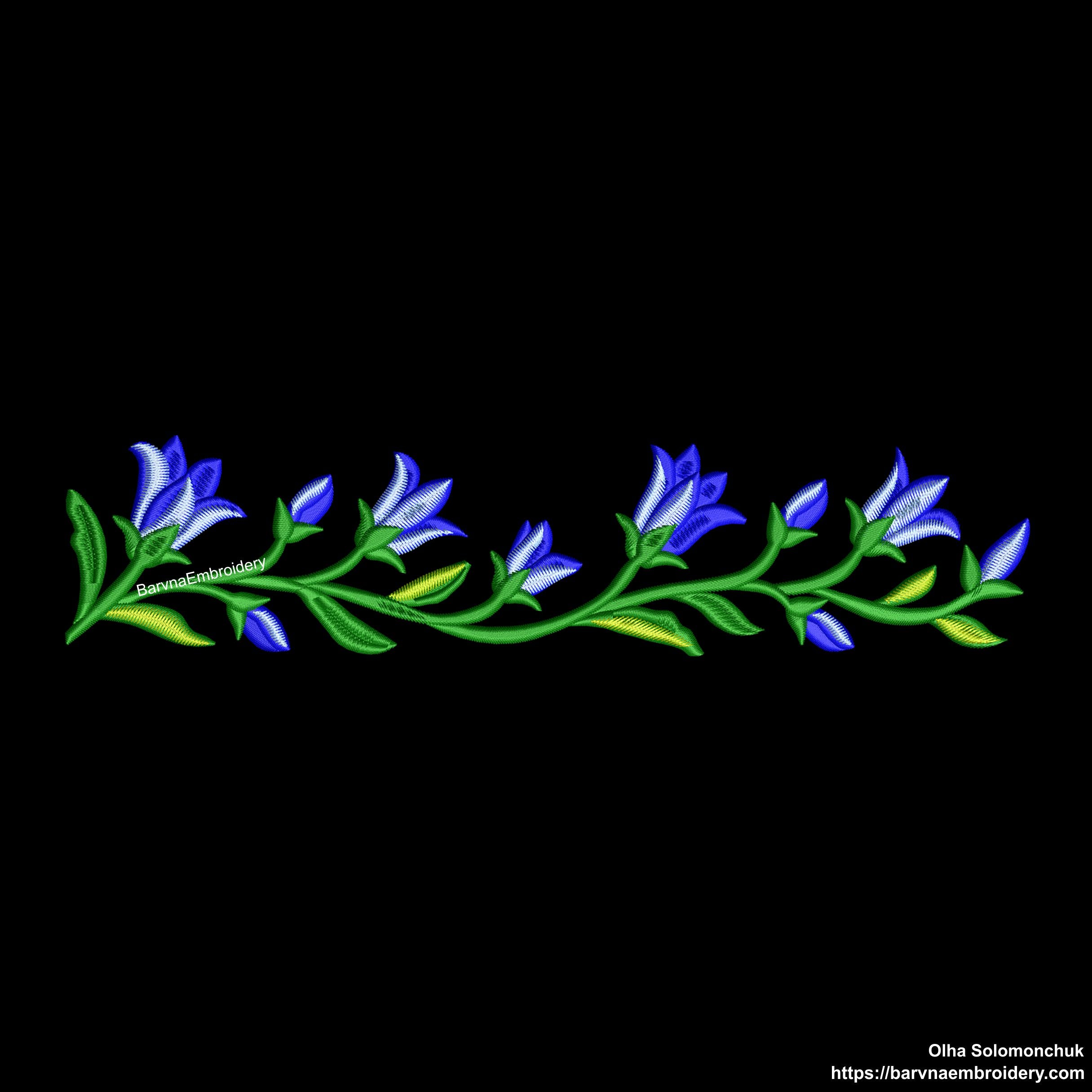Bellflower Border Machine Embroidery Design 
