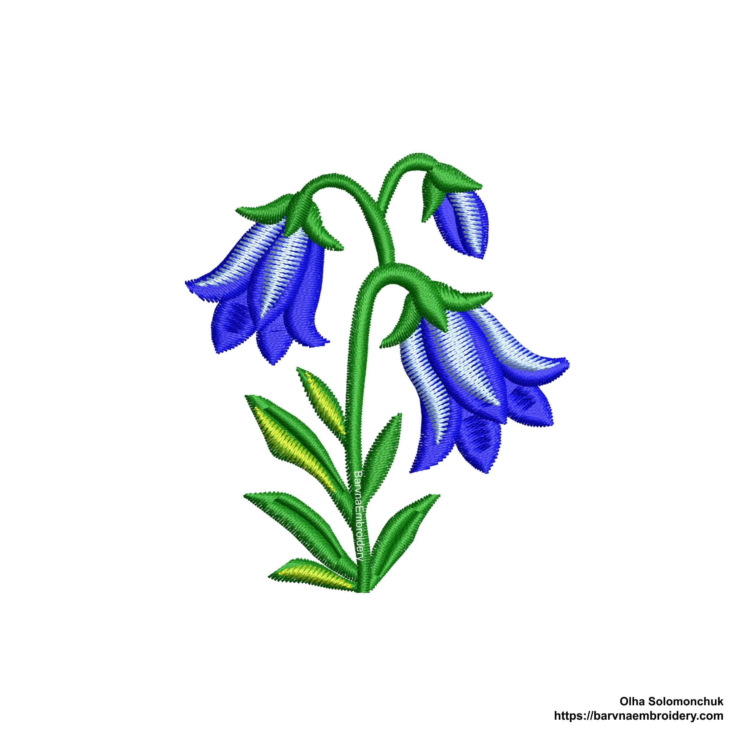 Bellflower Machine Embroidery Design, Flowers Embroidery File, Instant Download