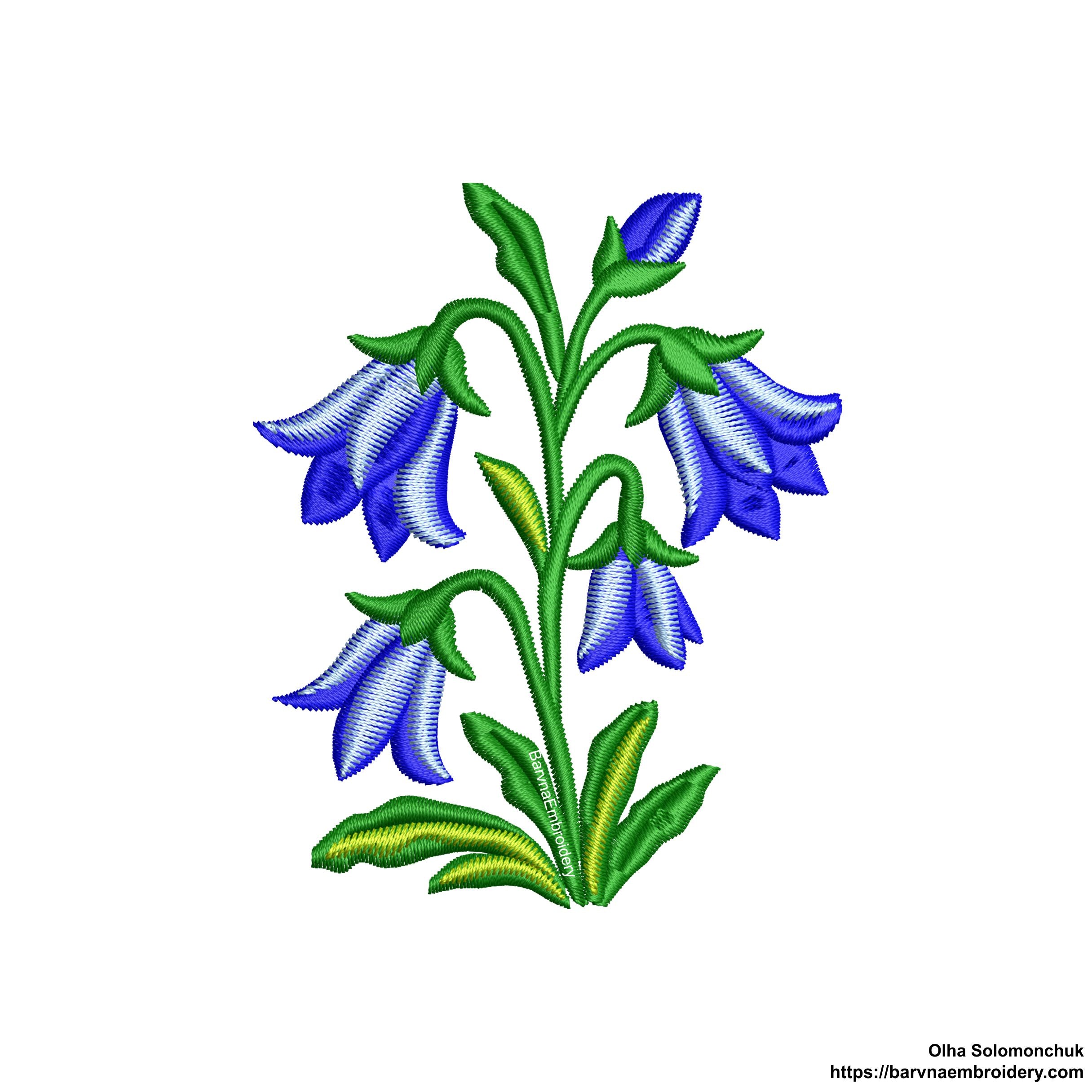 Bellflower Machine Embroidery Design, Flowers Embroidery File, Instant Download