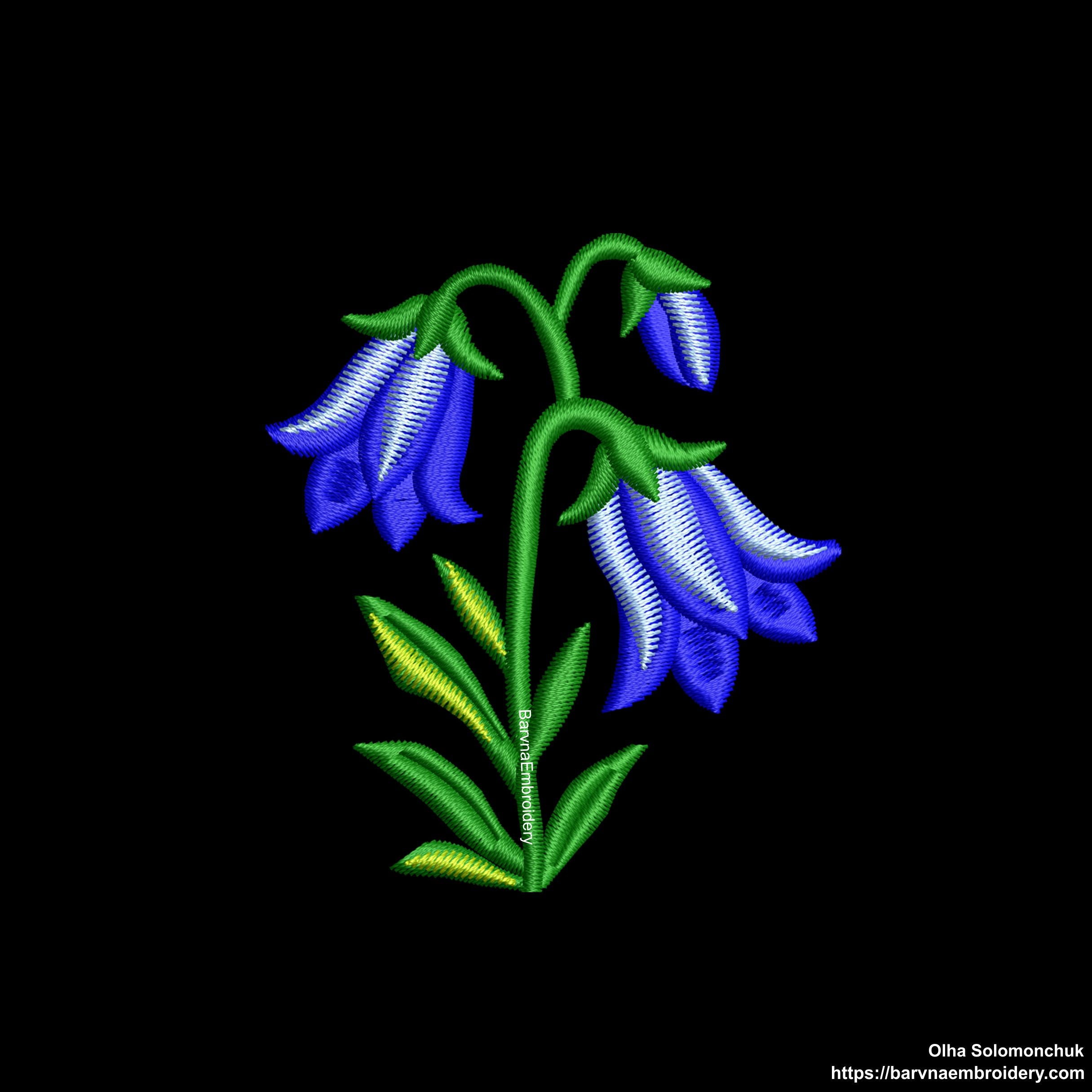 Bellflower Machine Embroidery Design, Flowers Embroidery File, Instant Download