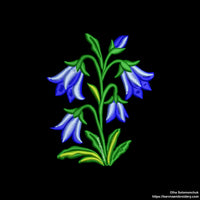 Bellflower Machine Embroidery Design, Flowers Embroidery File, Instant Download