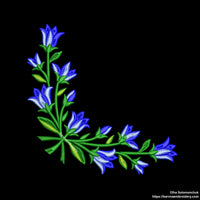 Bellflower Corner Machine Embroidery Design