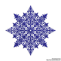 Elegant big snowflake machine embroidery design – one color winter stitch, perfect for pillows and décor.