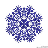 Detailed big snowflake embroidery design – single color machine embroidery file for winter and holiday projects.
