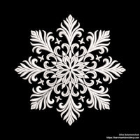 Elegant snowflake machine embroidery design – digital file for festive and winter-themed projects.