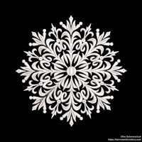 Detailed snowflake embroidery design – elegant one-color machine embroidery file for winter and holiday projects.