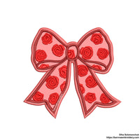 Bow Applique Machine embroidery designs, Bow with flowers embroidery files, Instant download