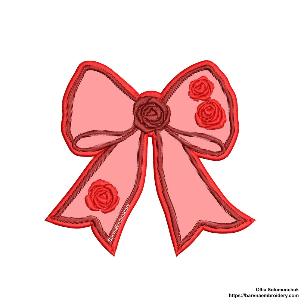 Bow Applique Machine embroidery designs, Dandelion bow embroidery files, Instant download