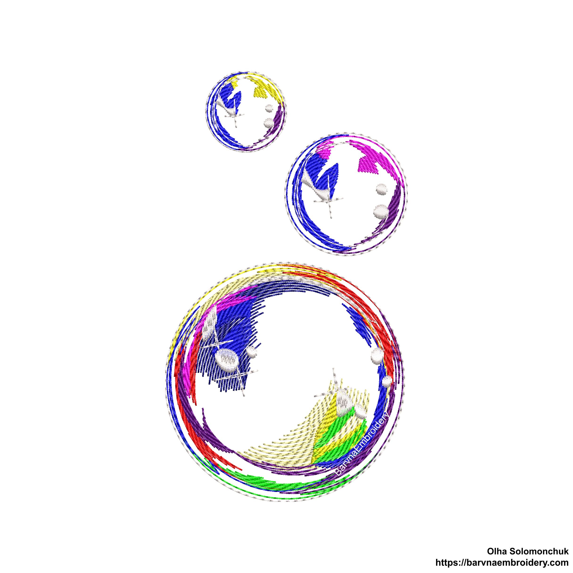 Soap Bubbles Machine embroidery designs, Bubbles embroidery files.