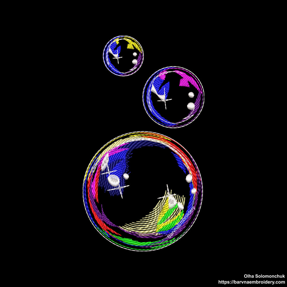 Soap Bubbles Machine embroidery designs, Bubbles embroidery files.