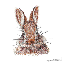 Cute bunny outline machine embroidery design in light line stitch – perfect for clothes, bags, and home décor.
