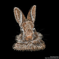 Cute bunny outline machine embroidery design in light line stitch – perfect for clothes, bags, and home décor.