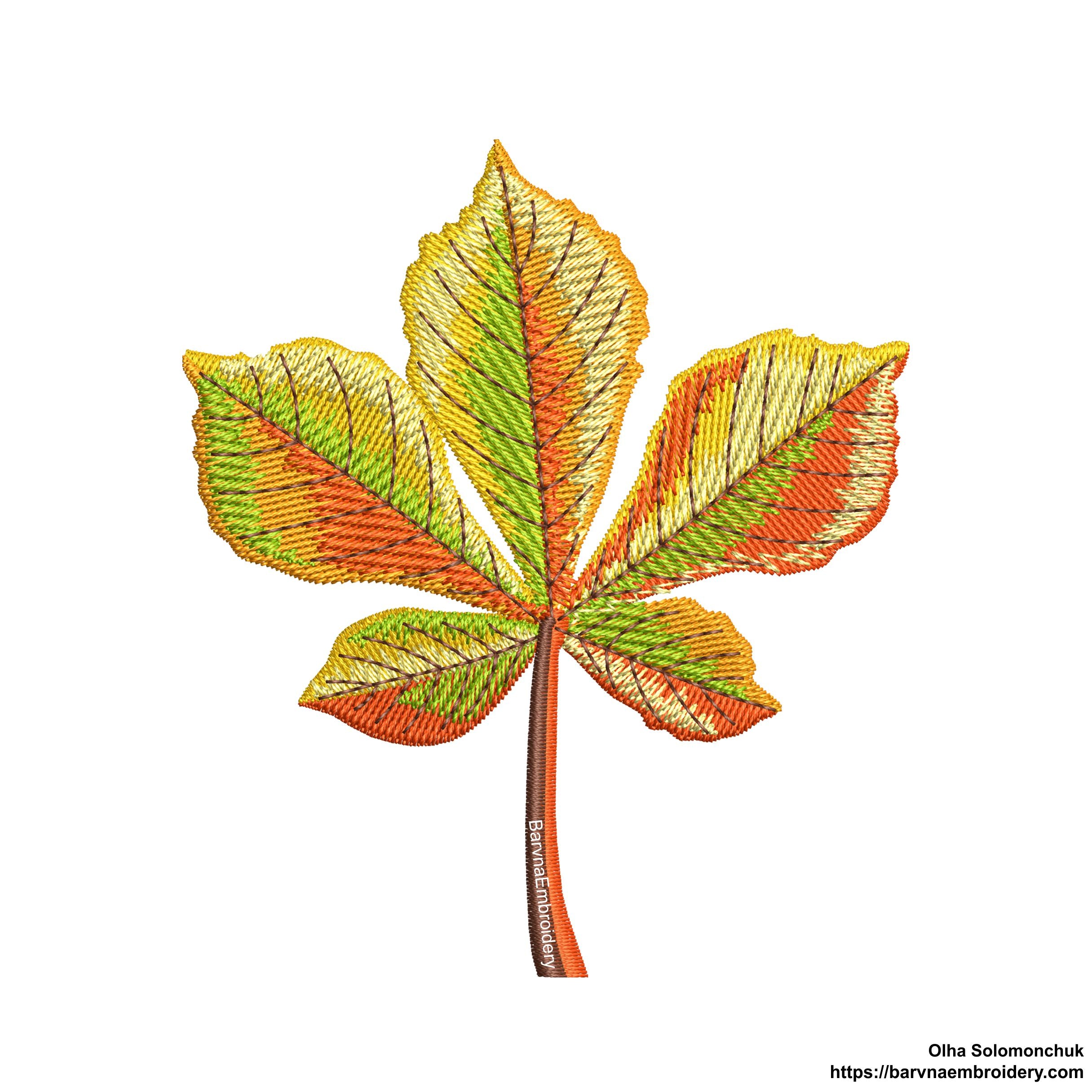 6 Autumn Leaf Machine Embroidery designs, Fall embroidery files, Instant download