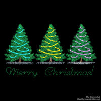 Christmas trees Machine Embroidery Design, Merry Christmas embroidery files, Instant download