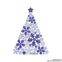 Christmas tree machine embroidery designs, Snowflakes embroidery, Instant download