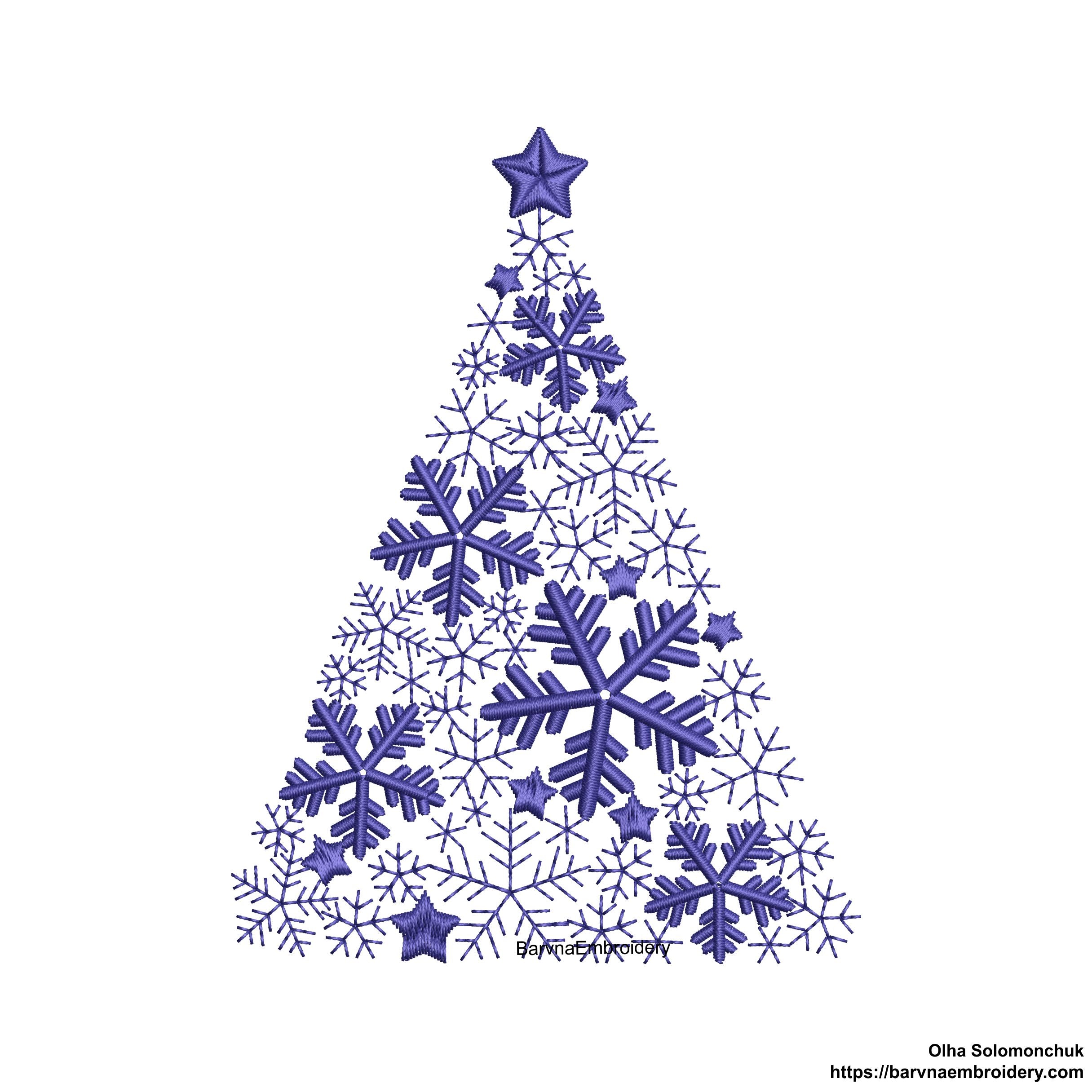 Christmas tree machine embroidery designs, Snowflakes embroidery, Instant download