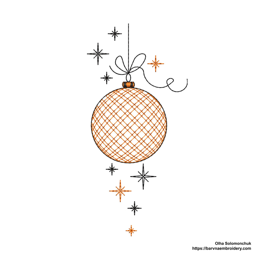 Christmas embroidery design, Christmas Ball - Digital Machine Embroidery Design, Instant download