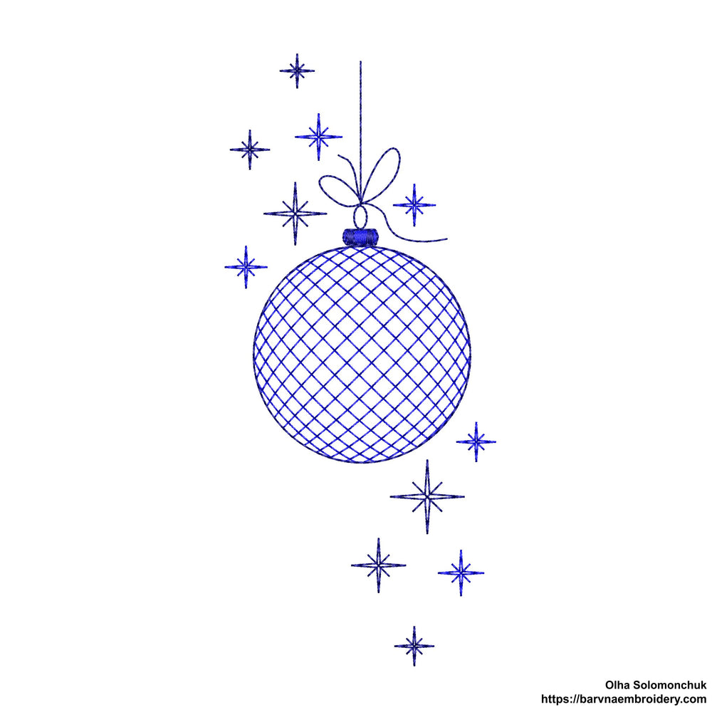 Christmas Ball Machine Embroidery Design, Christmas embroidery design, Instant download