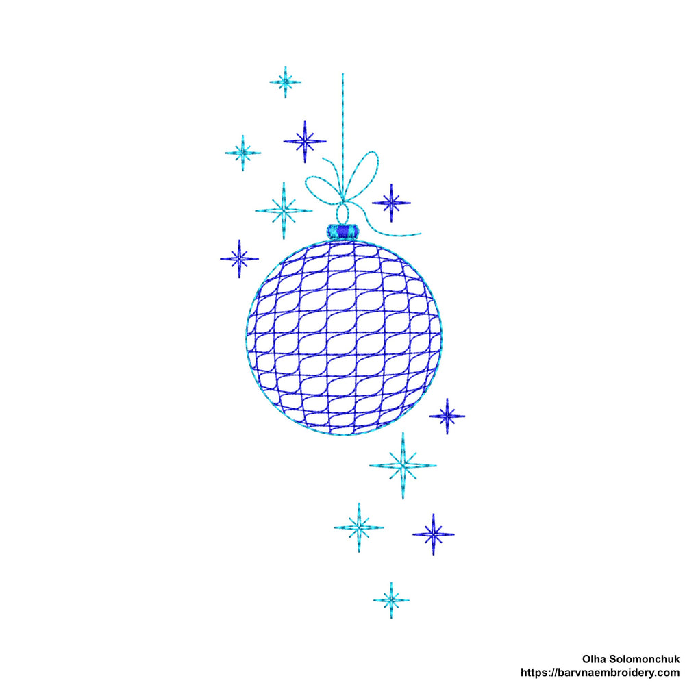 Christmas embroidery design, Christmas Ball - Digital Machine Embroidery Design, Instant download