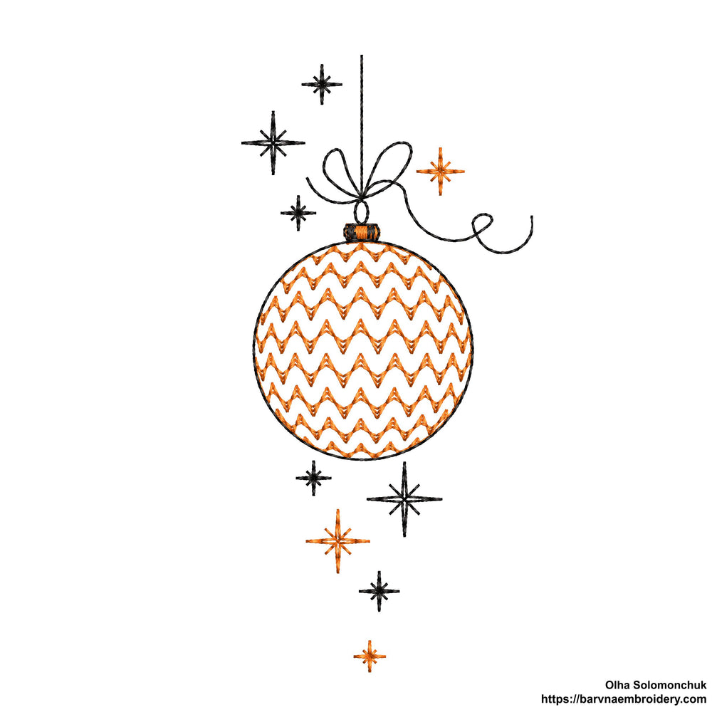 Christmas Ball - Machine Embroidery Design, Christmas embroidery design, Instant download