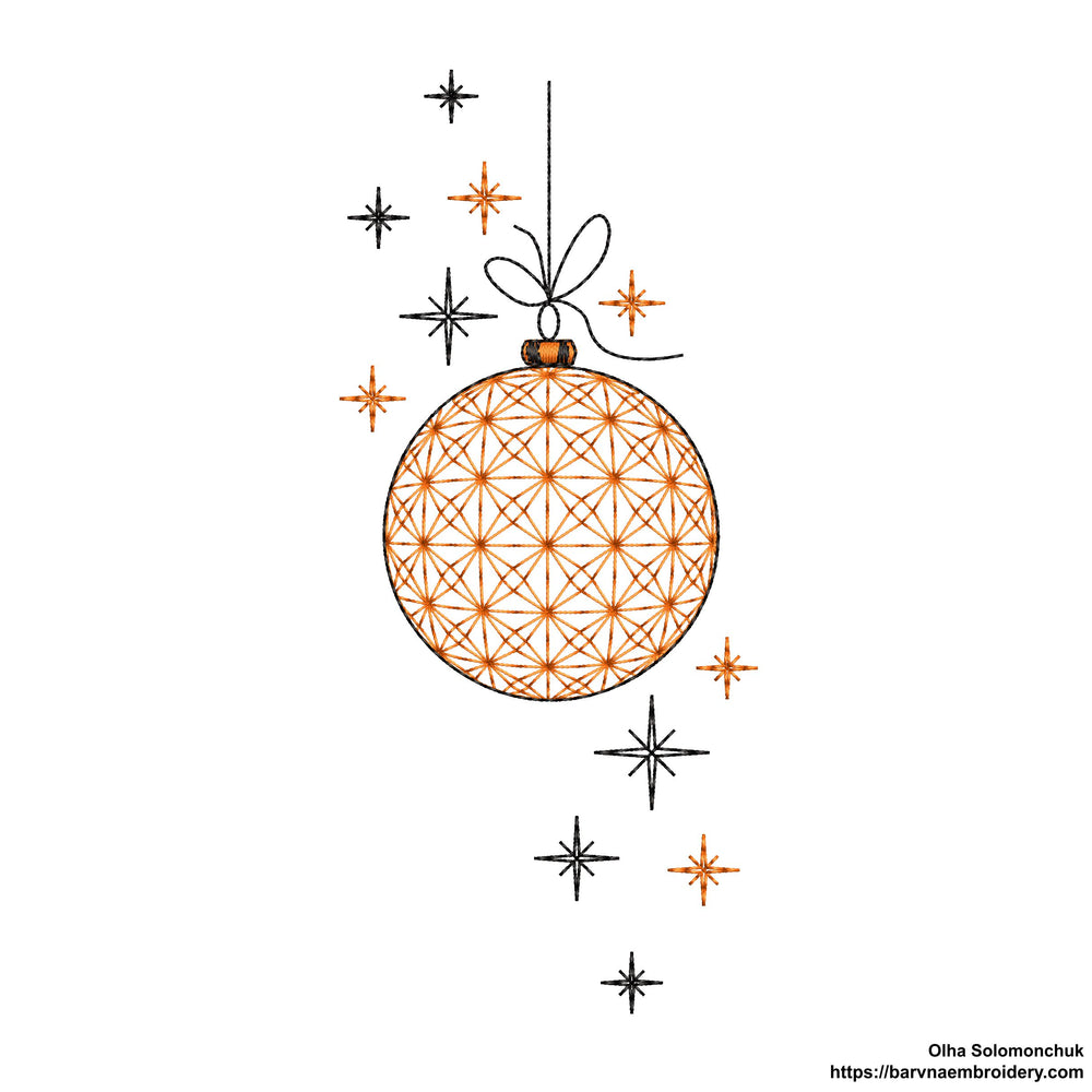 Christmas embroidery design, Christmas Ball Machine Embroidery Design, Instant download