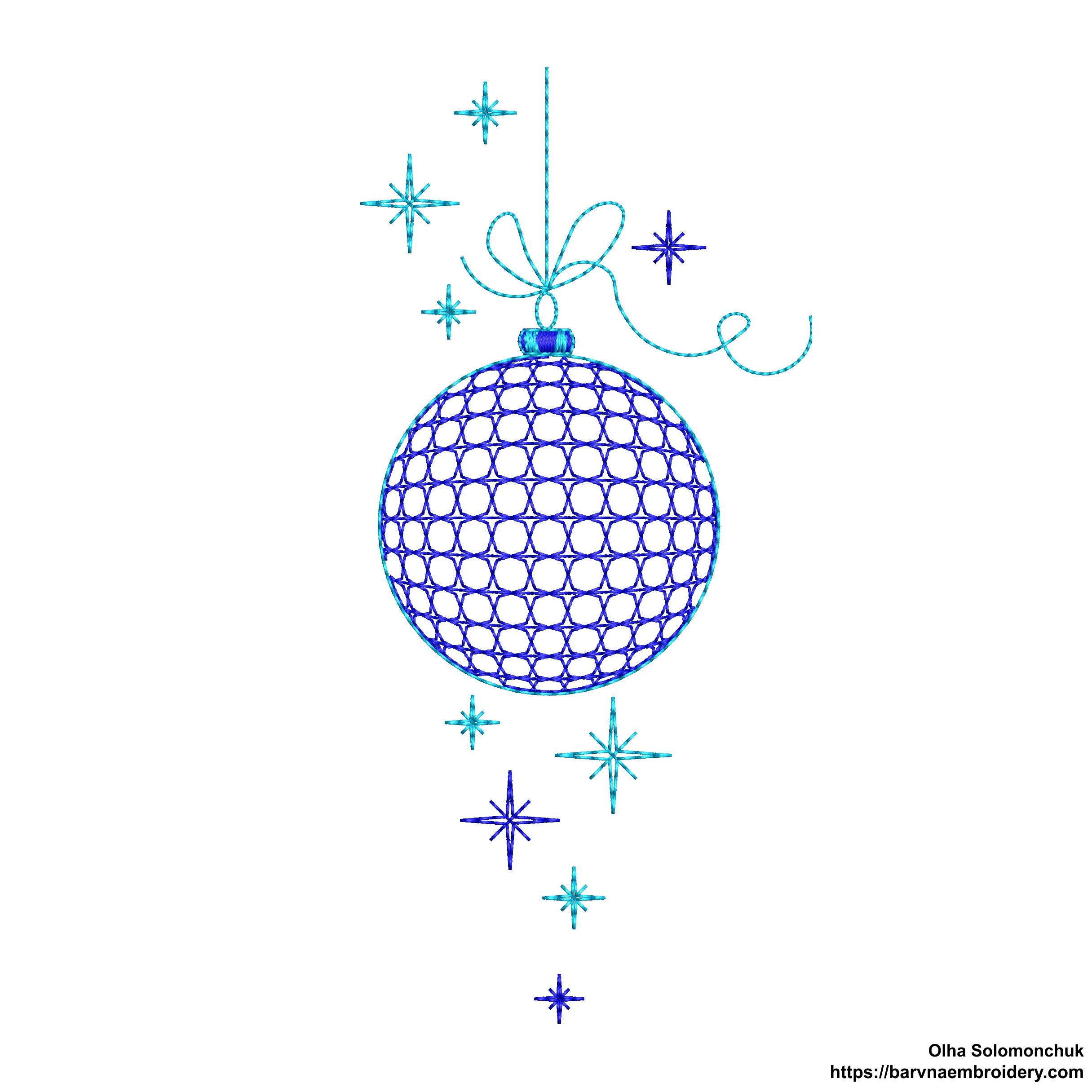 Christmas Ball Machine Embroidery Design.