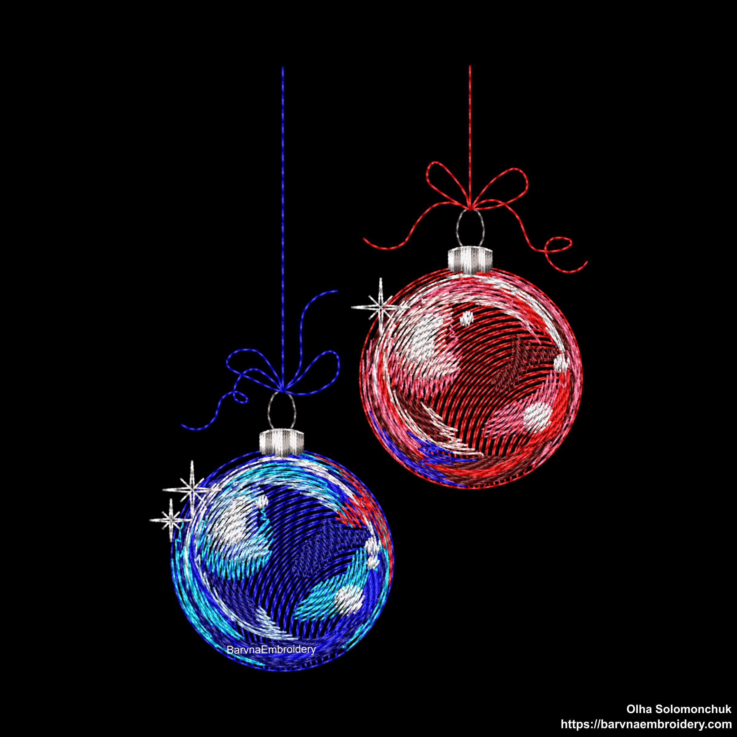 Christmas balls Machine embroidery designs , Christmas embroidery design