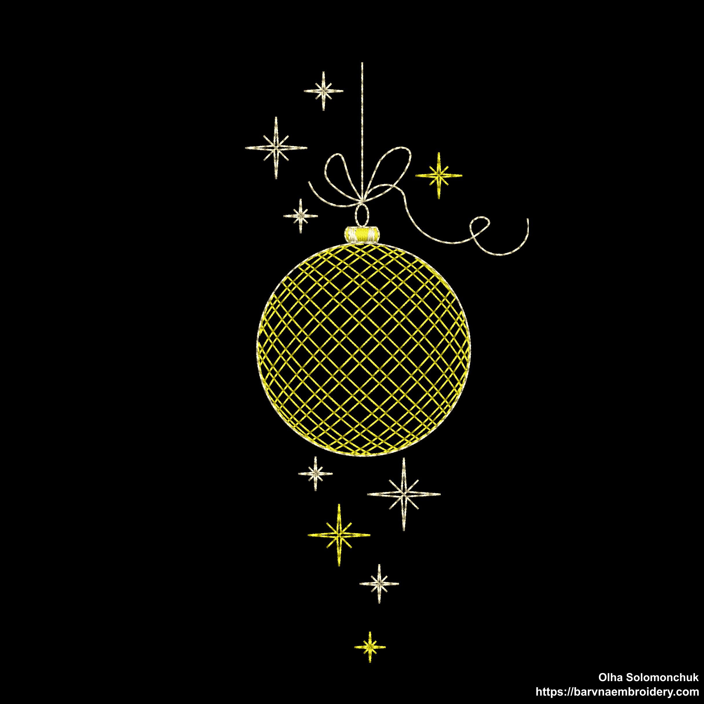 Christmas embroidery design, Christmas Ball - Digital Machine Embroidery Design, Instant download