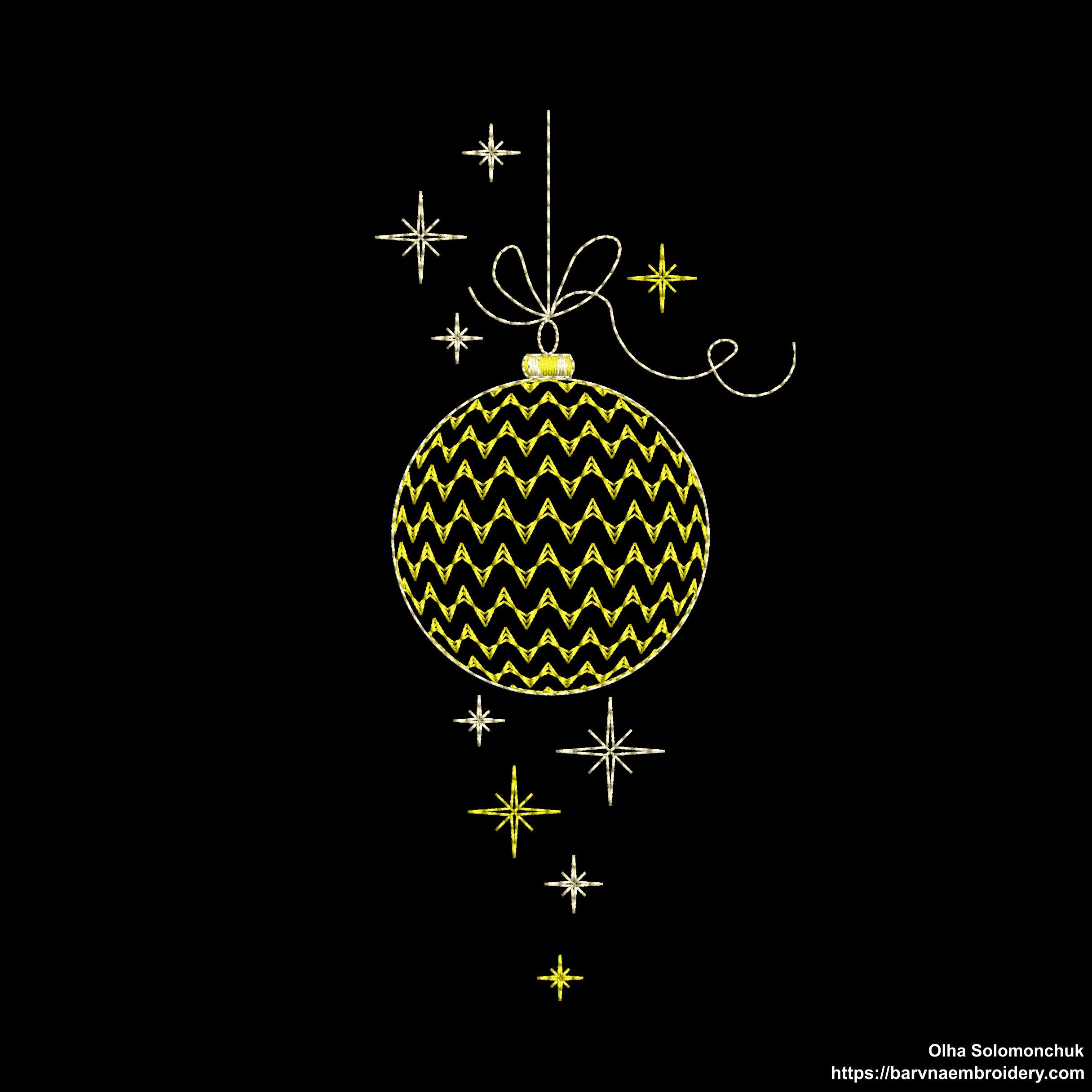 Christmas Ball - Machine Embroidery Design, Christmas embroidery design, Instant download