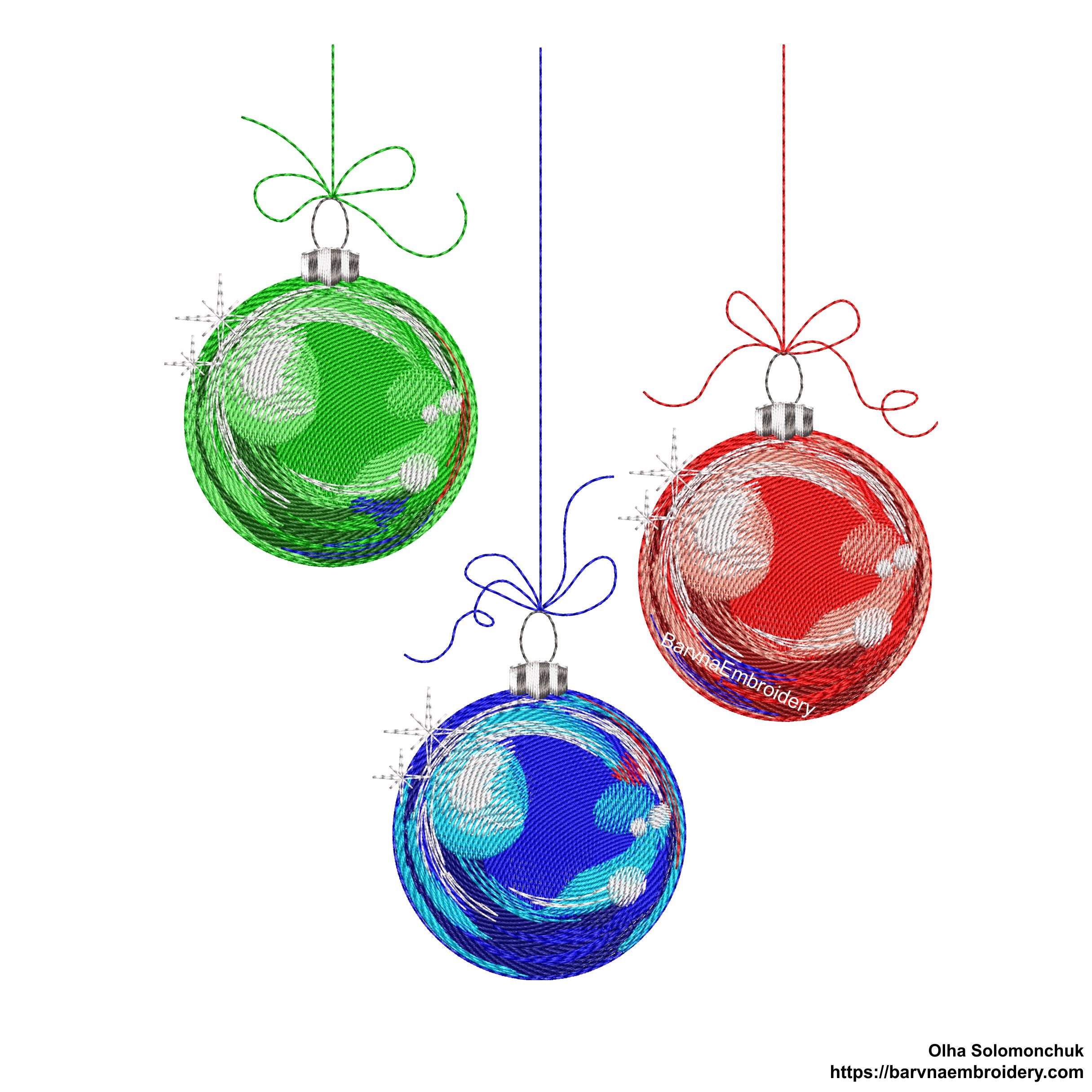 Christmas balls Machine embroidery designs , Christmas embroidery design, Instant embroidery