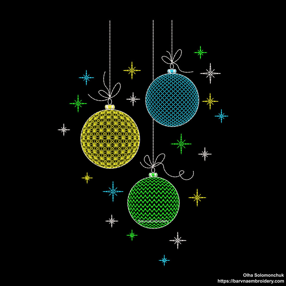 Machine embroidery designs. Christmas balls embroidery designs, Instant embroidery