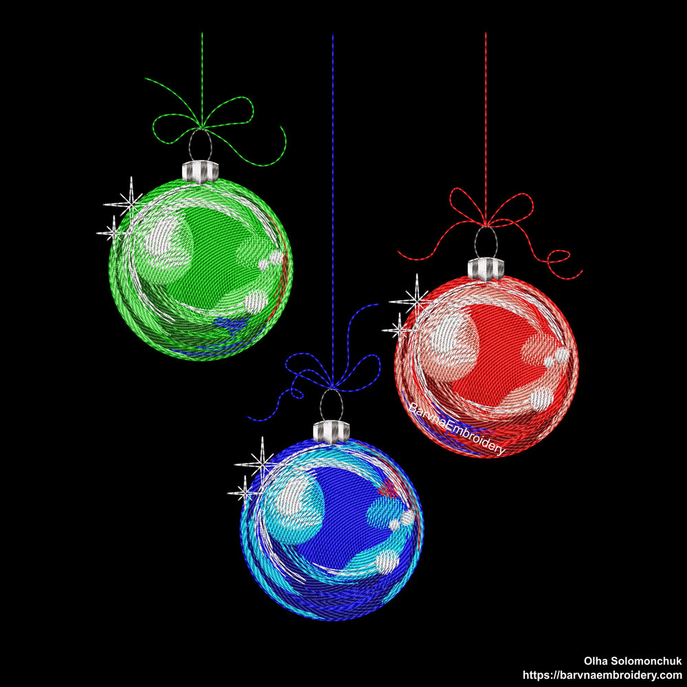 Christmas balls Machine embroidery designs , Christmas embroidery design, Instant embroidery