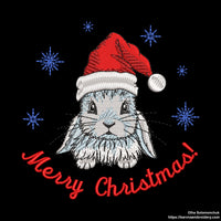 Christmas bunny embroidery files for machine, Merry Christmas embroidery.