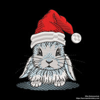 Christmas bunny Embroidery designs for machine.