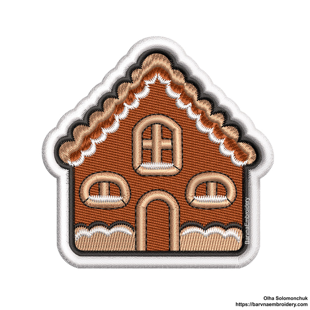 House Patch Machine Embroidery Design for Christmas, Instant download