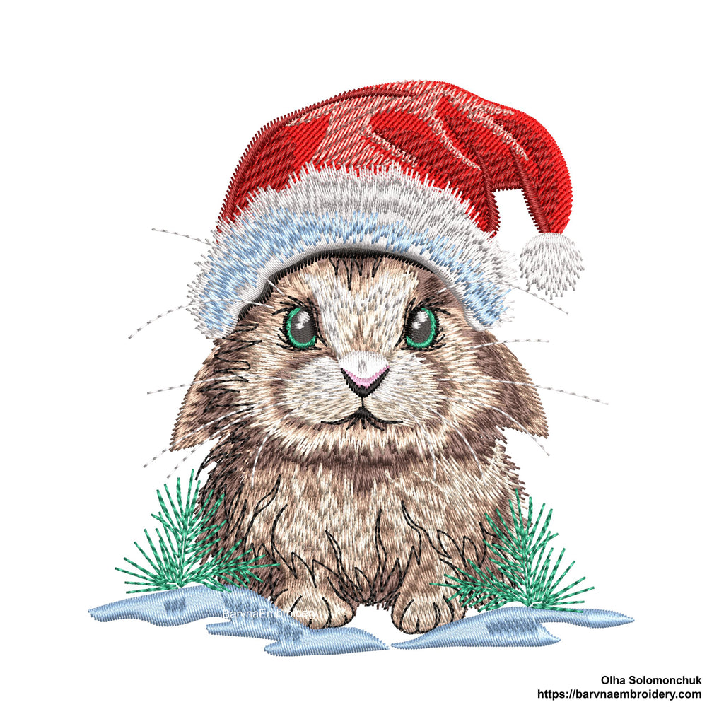 Christmas rabbit Embroidery designs.