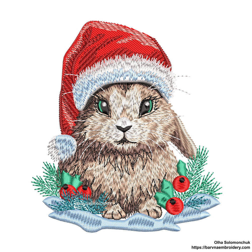 Christmas rabbit Embroidery designs.