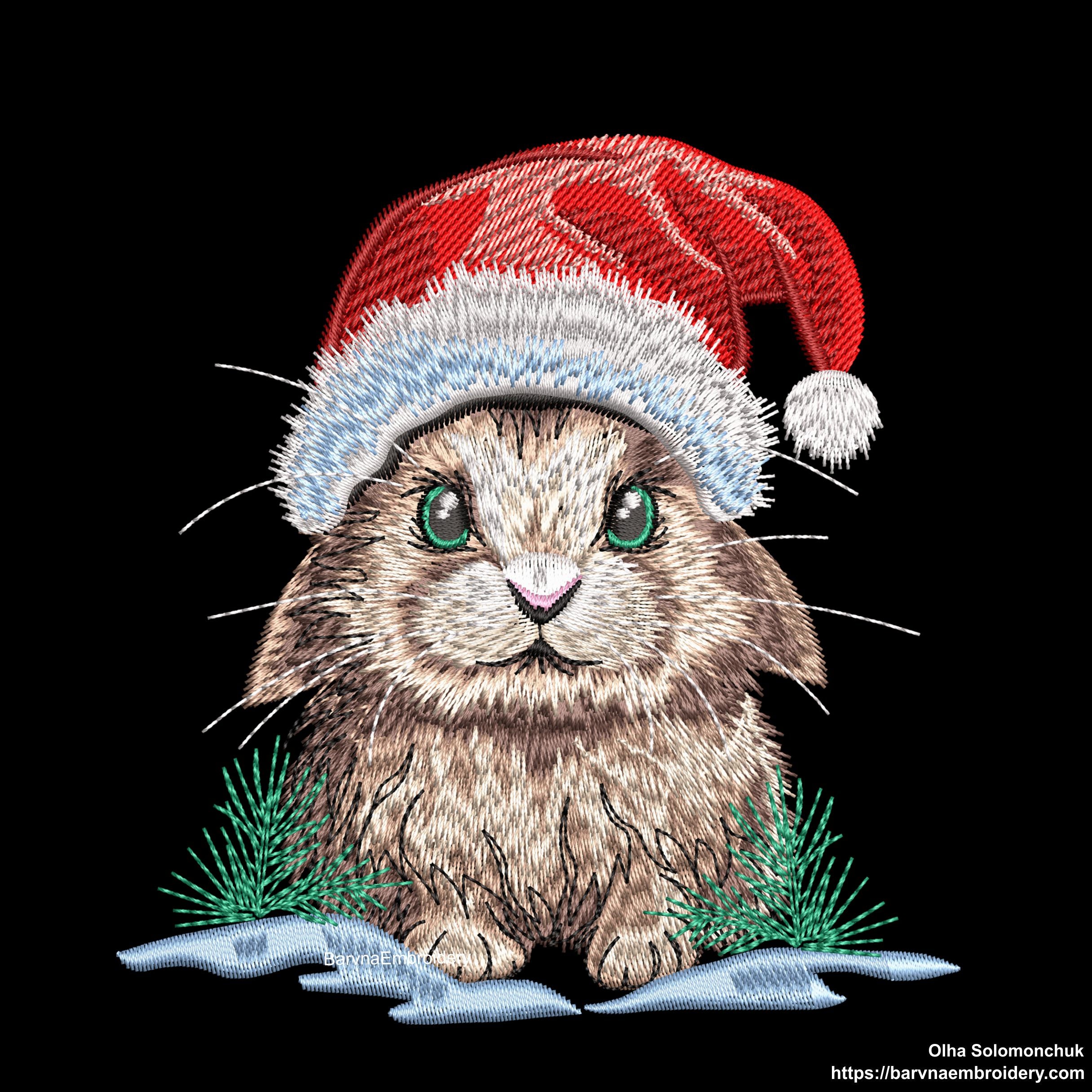 Christmas rabbit Embroidery designs.