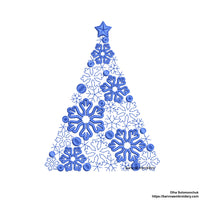 Christmas tree machine embroidery designs, Snowflakes embroidery, Instant download