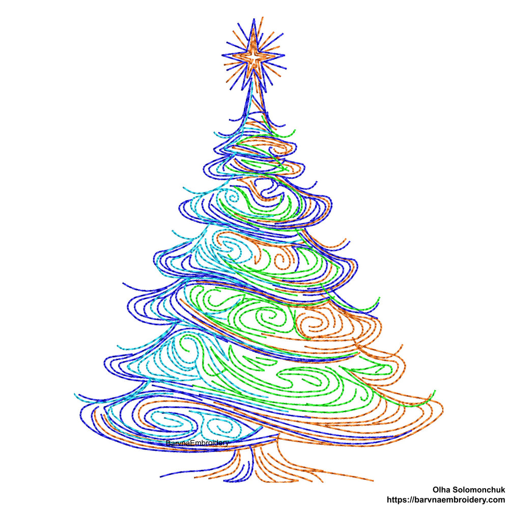 Christmas tree Machine embroidery designs.