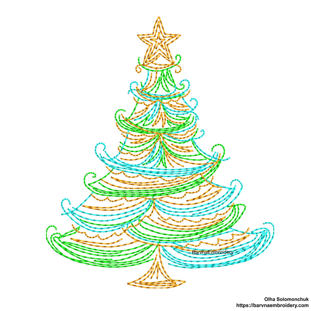 Christmas tree Machine embroidery designs.