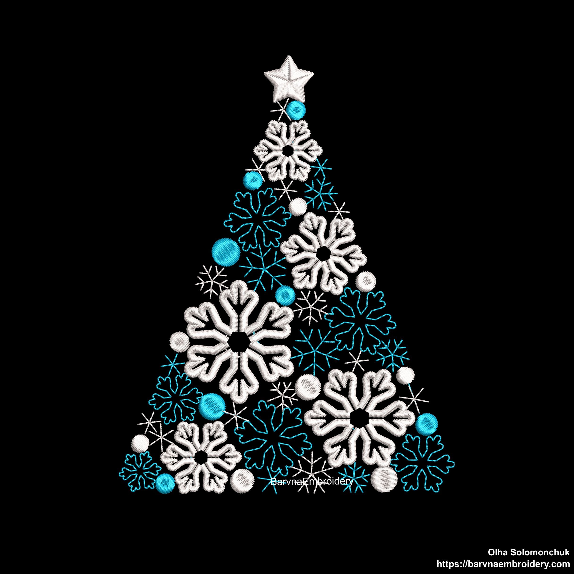 Christmas tree machine embroidery designs, Snowflakes embroidery, Instant download