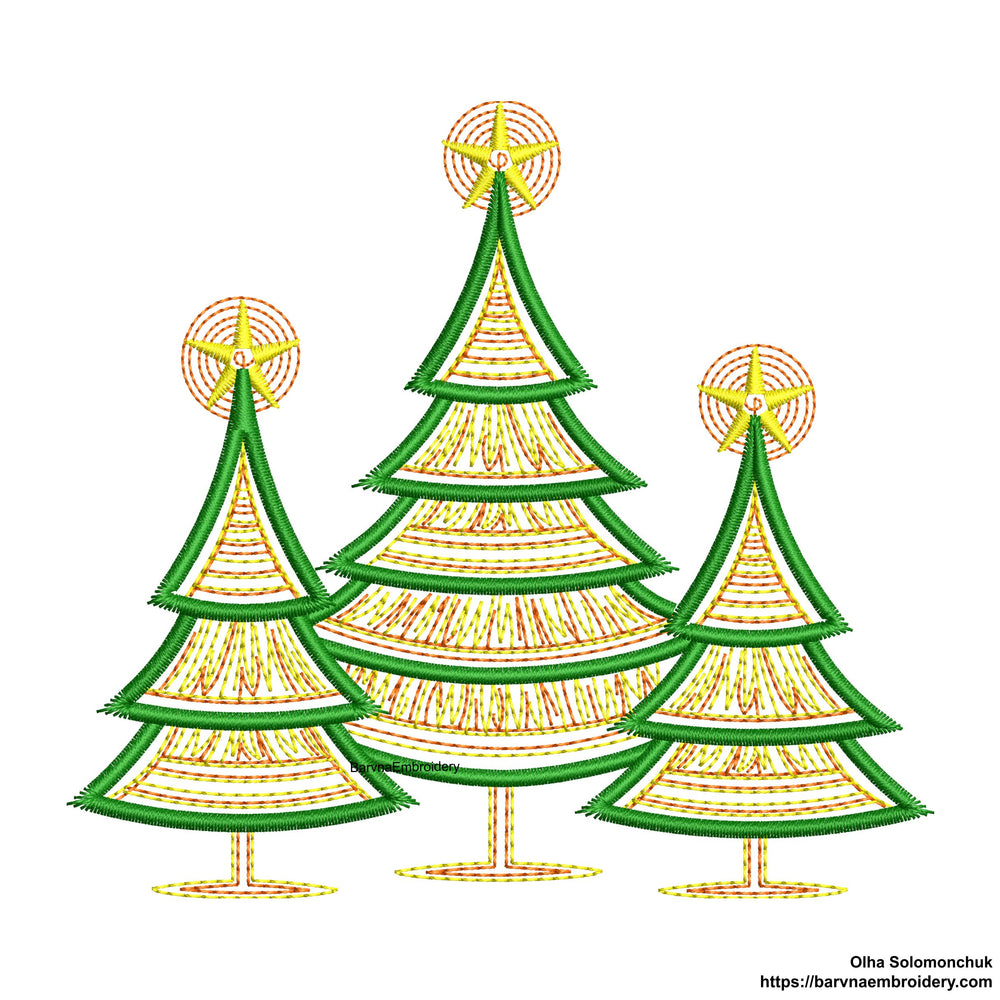 Christmas trees Machine embroidery designs, Christmas embroidery designs, 