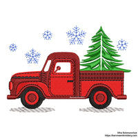 Christmas embroidery design, Christmas Truck Machine embroidery designs.