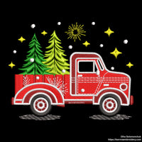 Christmas Truck Machine embroidery designs, Christmas embroidery design