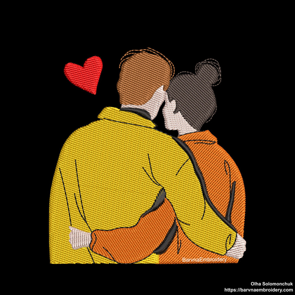 Couple in love Machine embroidery designs, Love embroidery designs, Valentines embroidery designs for machine, Romantic embroidery designs, Instant download